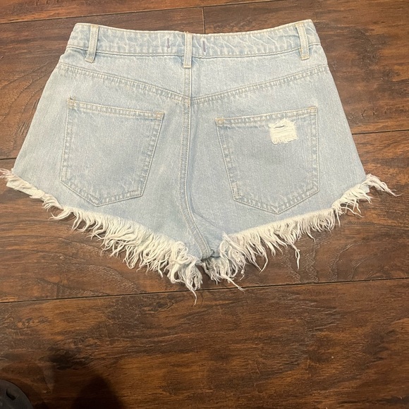 Forever 21 Frayed Light Blue Jean Shorts - Picture 3 of 4